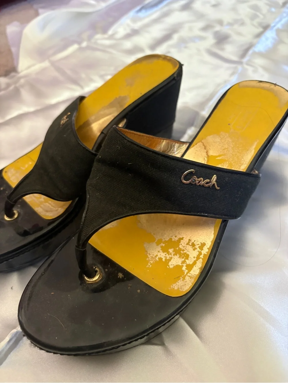 Coach black wedge